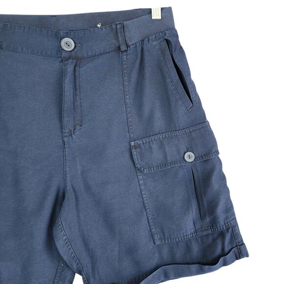 Soft Surroundings Womens Pali Shorts Size Medium Navy Blue Cargo Relaxed Modest - Picture 3 of 11